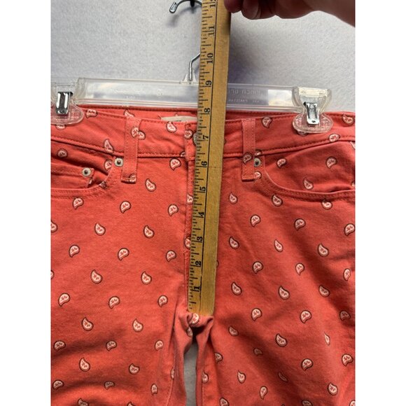 Levis 535 Legging Skinny Jeans Red Peach Print Womens Cotton Blend - Picture 8 of 13